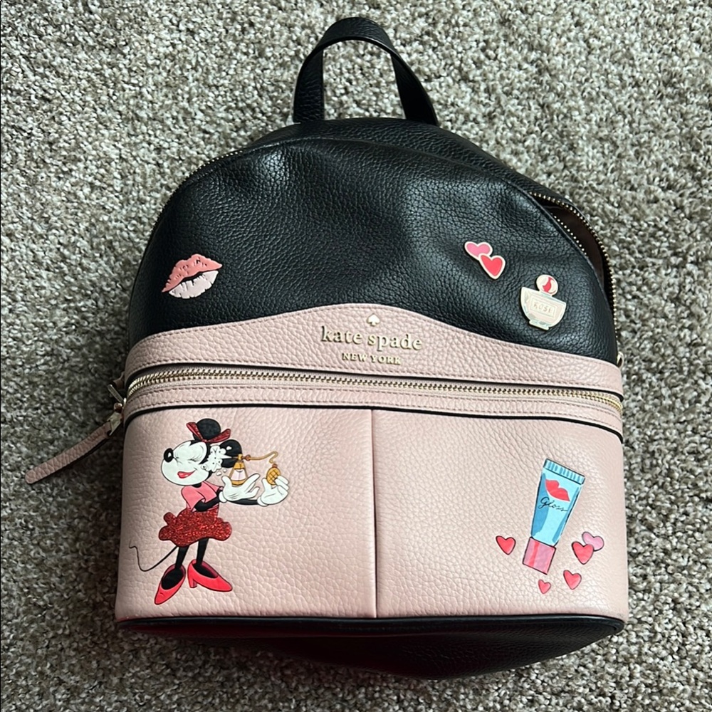 Kate Spade Minnie Mouse Black and Pink Backpack